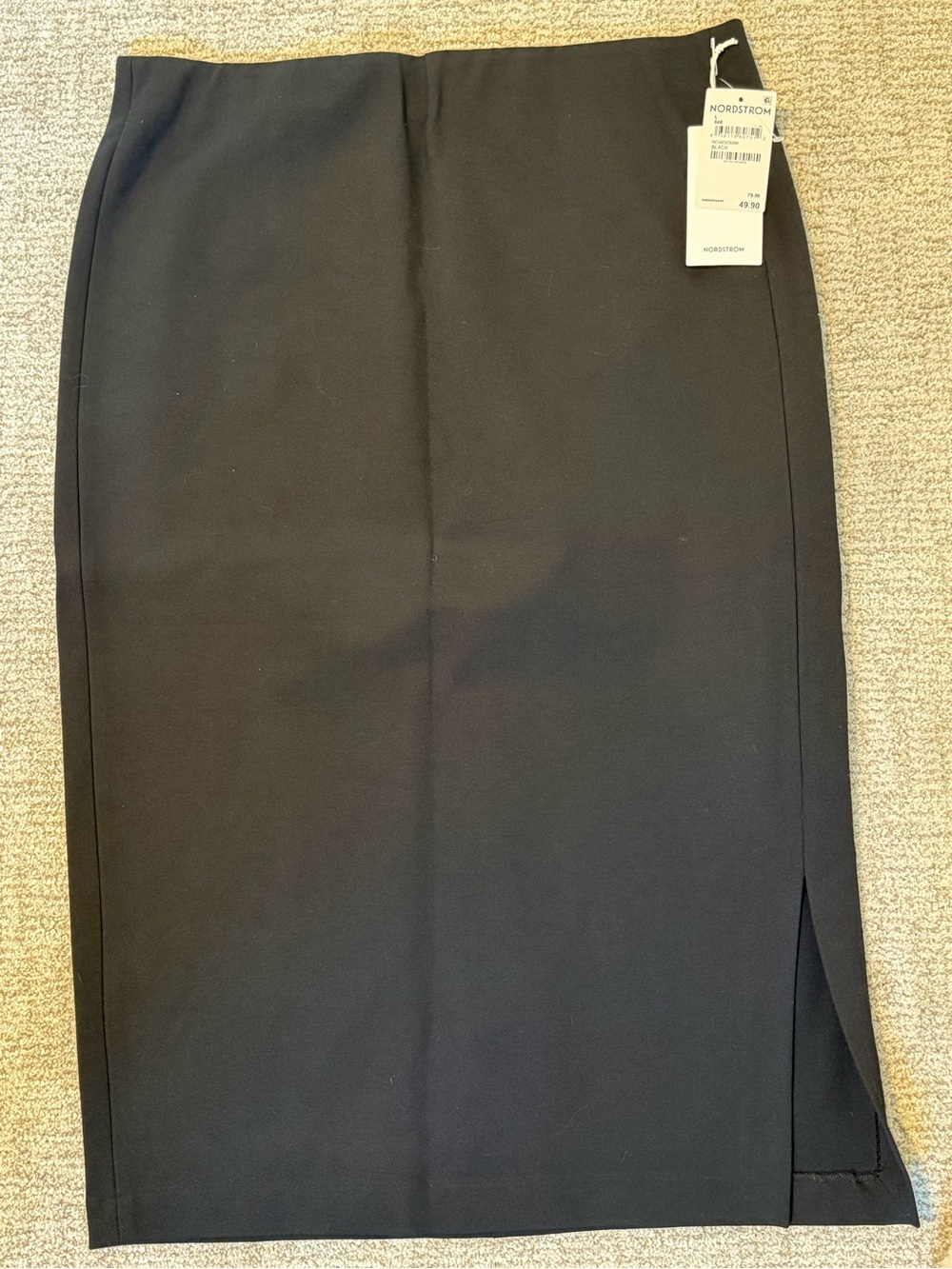 Nordstrom Black Straight Pencil Skirt with Side Slit
